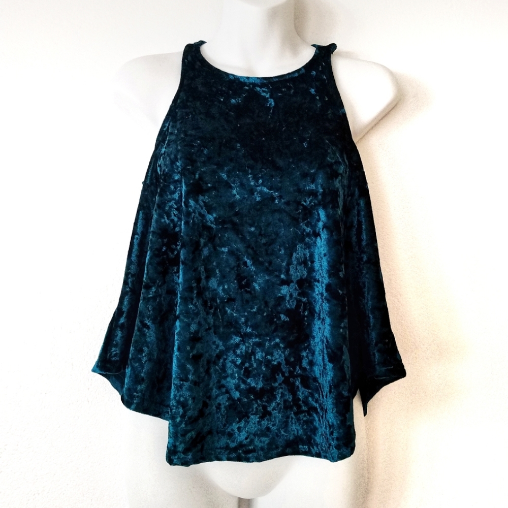 Rue21 crushed velvet high neck sleeveless top Whimsigoth Fairy Grunge